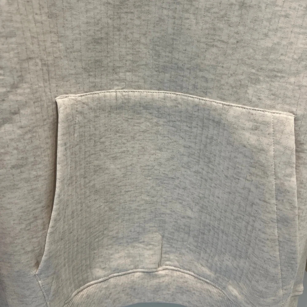 H&M Boys White Melange Ribbed Hoodie Cotton Sweatshirt Size 12/14 NWT - Picture 4 of 8